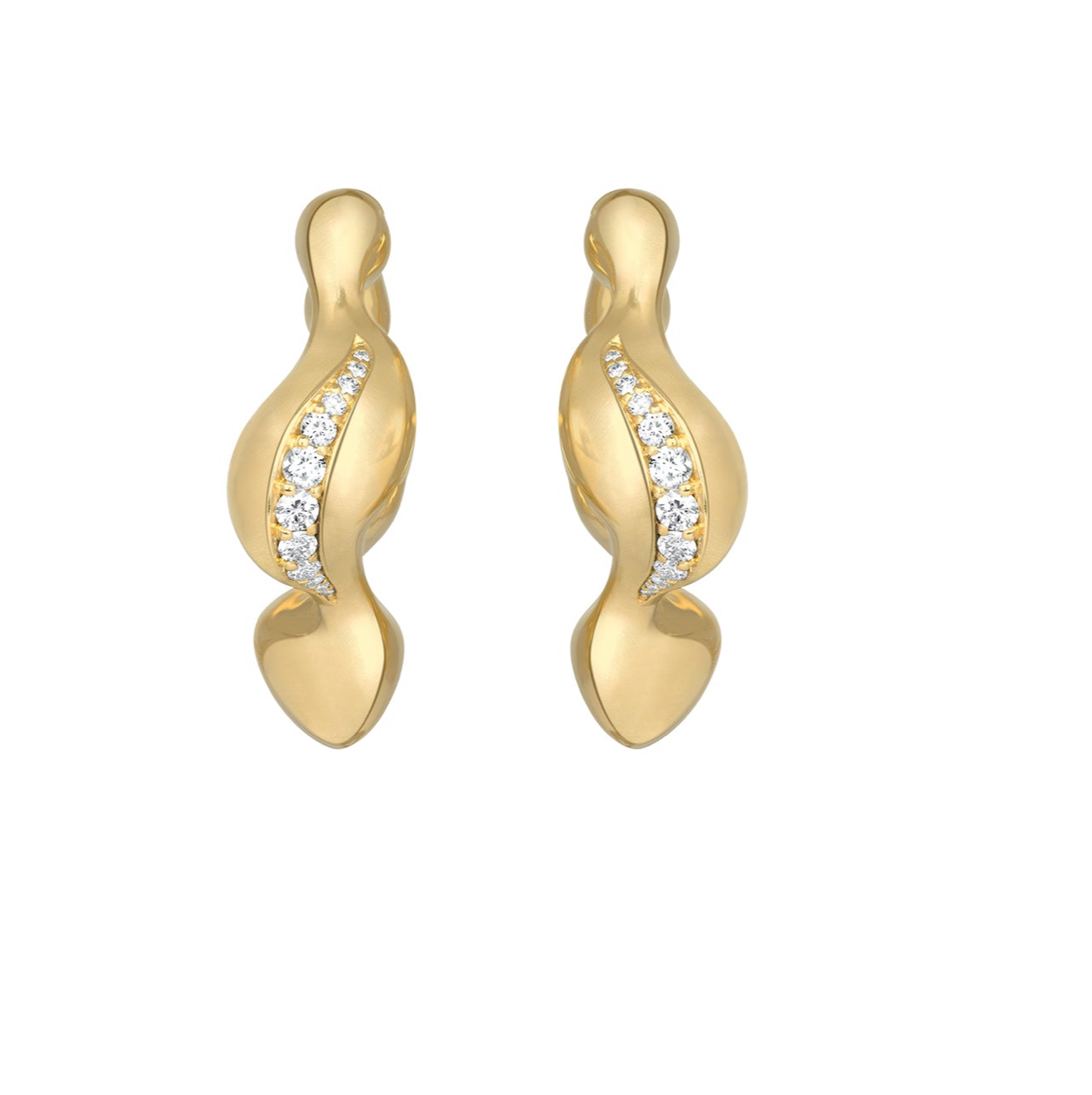 Caryn Hoops VI in 18K Yellow Gold with Diamonds