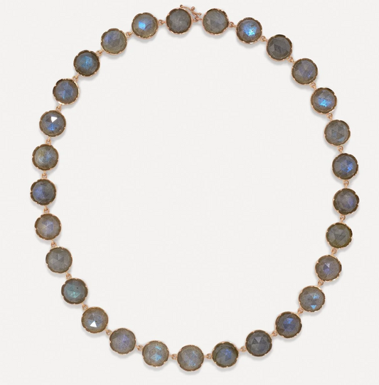 Labradorite Classic Link Necklace 18" Rose Gold