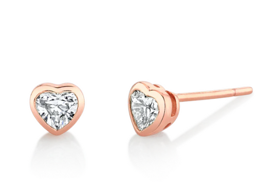 Yellow Gold Heart Studs