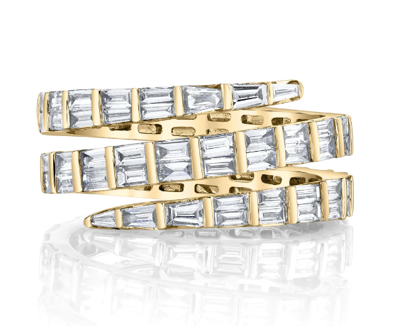 Three-Row Baguette Pinky Coil Ring