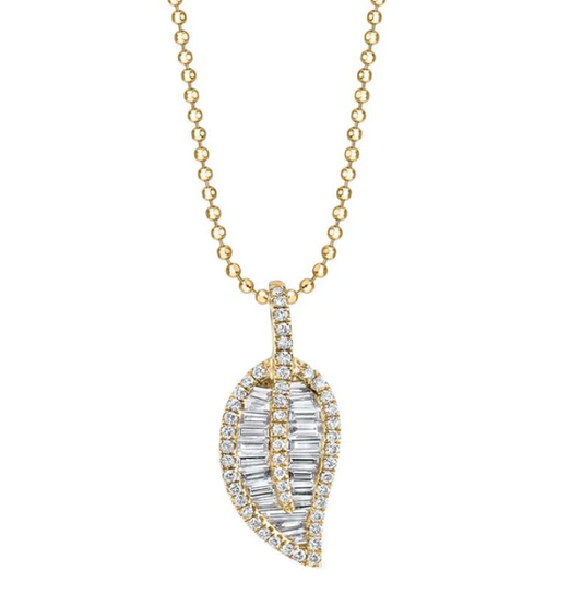 CLASSIC LEAF DIAMOND NECKLACE