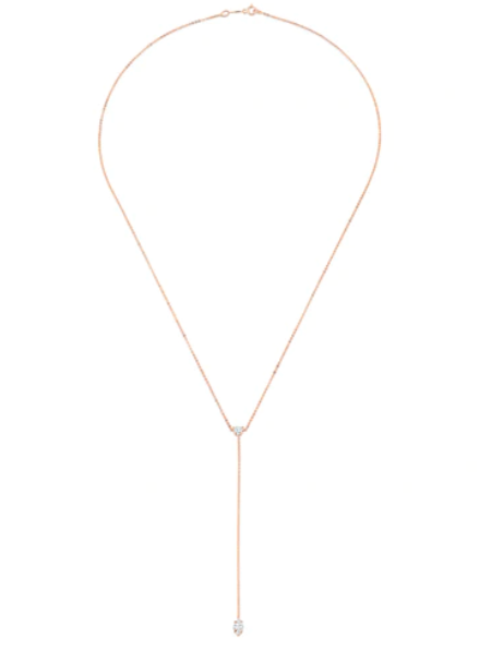 Marquis and Heart Stone Diamond Lariat Necklace