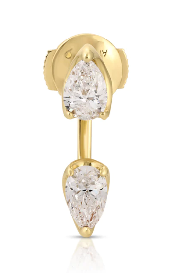 Orbit Earring - Large Pear Diamond