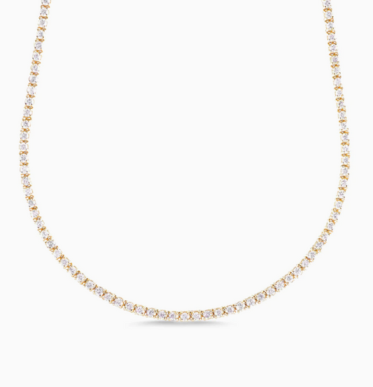 Tennis Necklace Yellow Gold