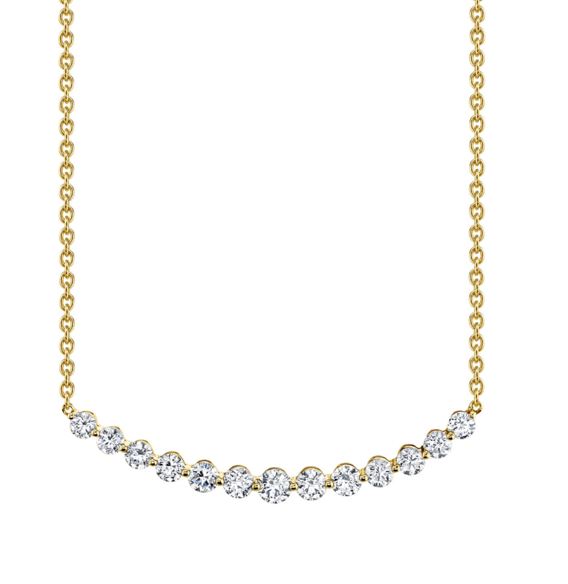 Crescent Diamond Necklace Rose Gold