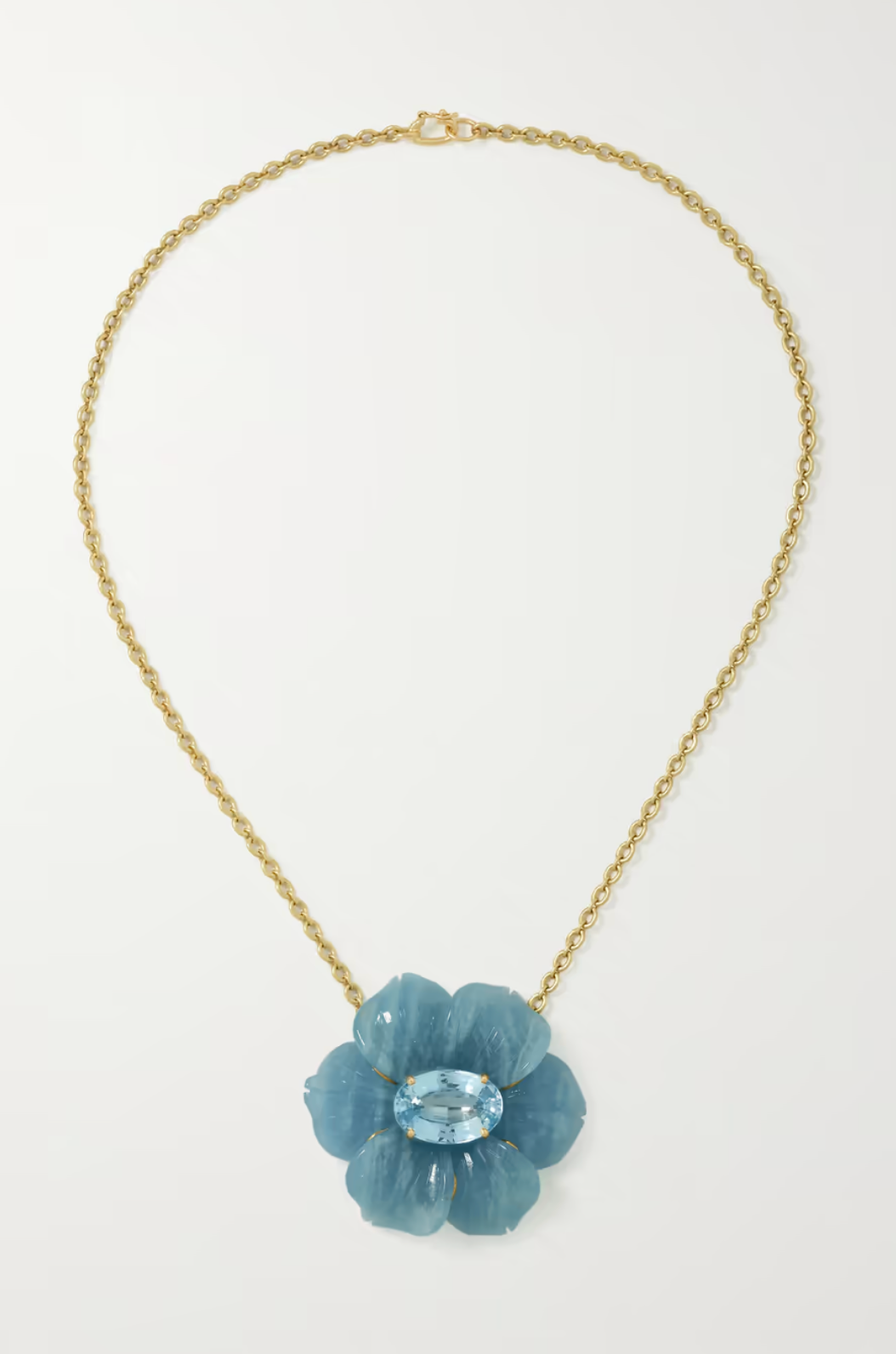 Aquamarine Tropical Flower Necklace