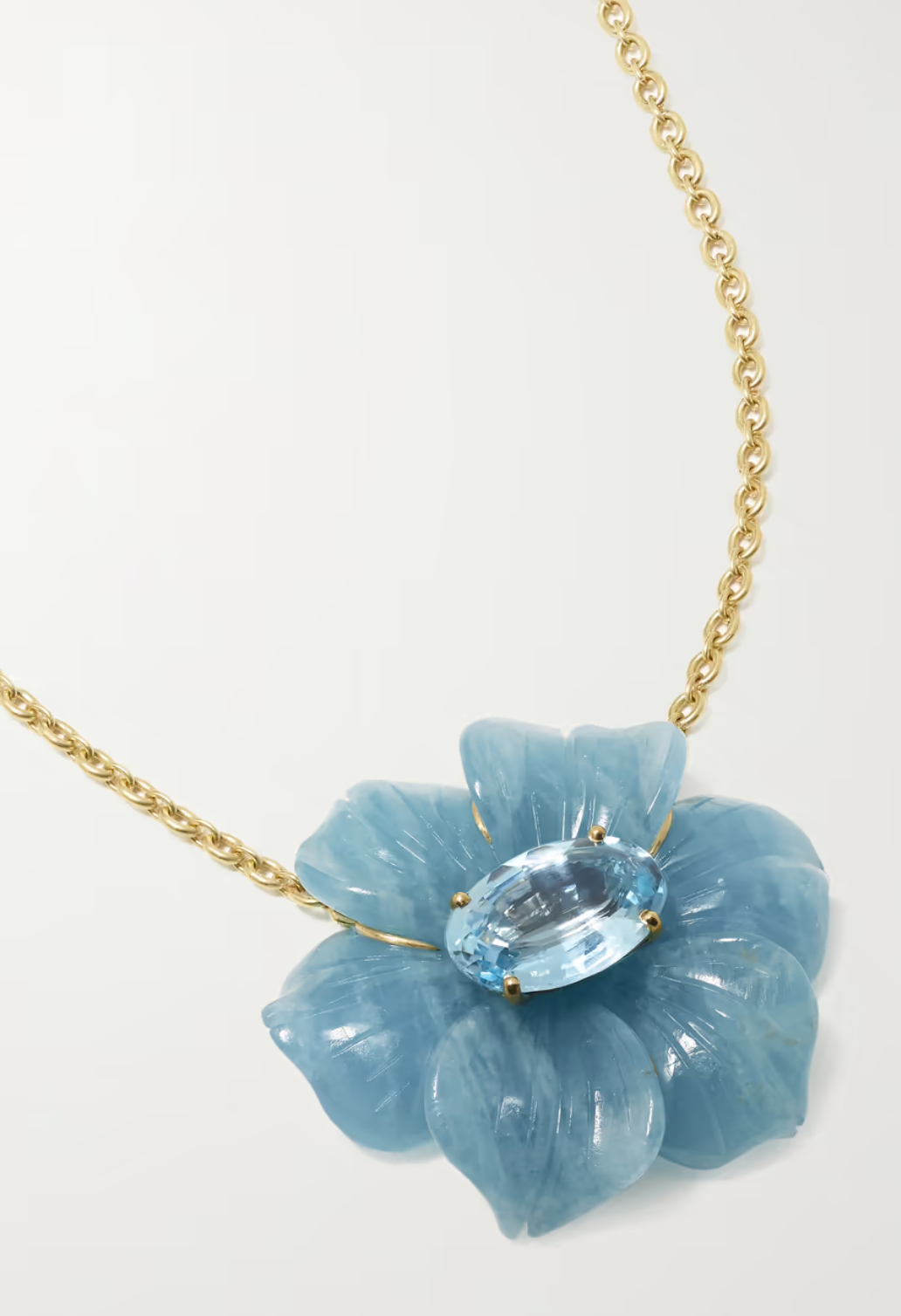 Aquamarine Tropical Flower Necklace