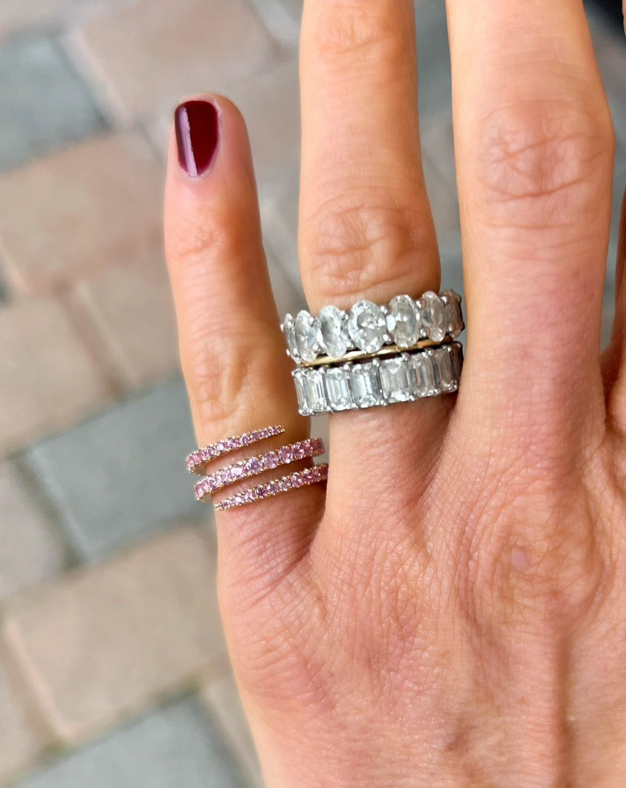 Anita Ko 18kt Rose Gold Two Row Coil Diamond Ring In Pink
