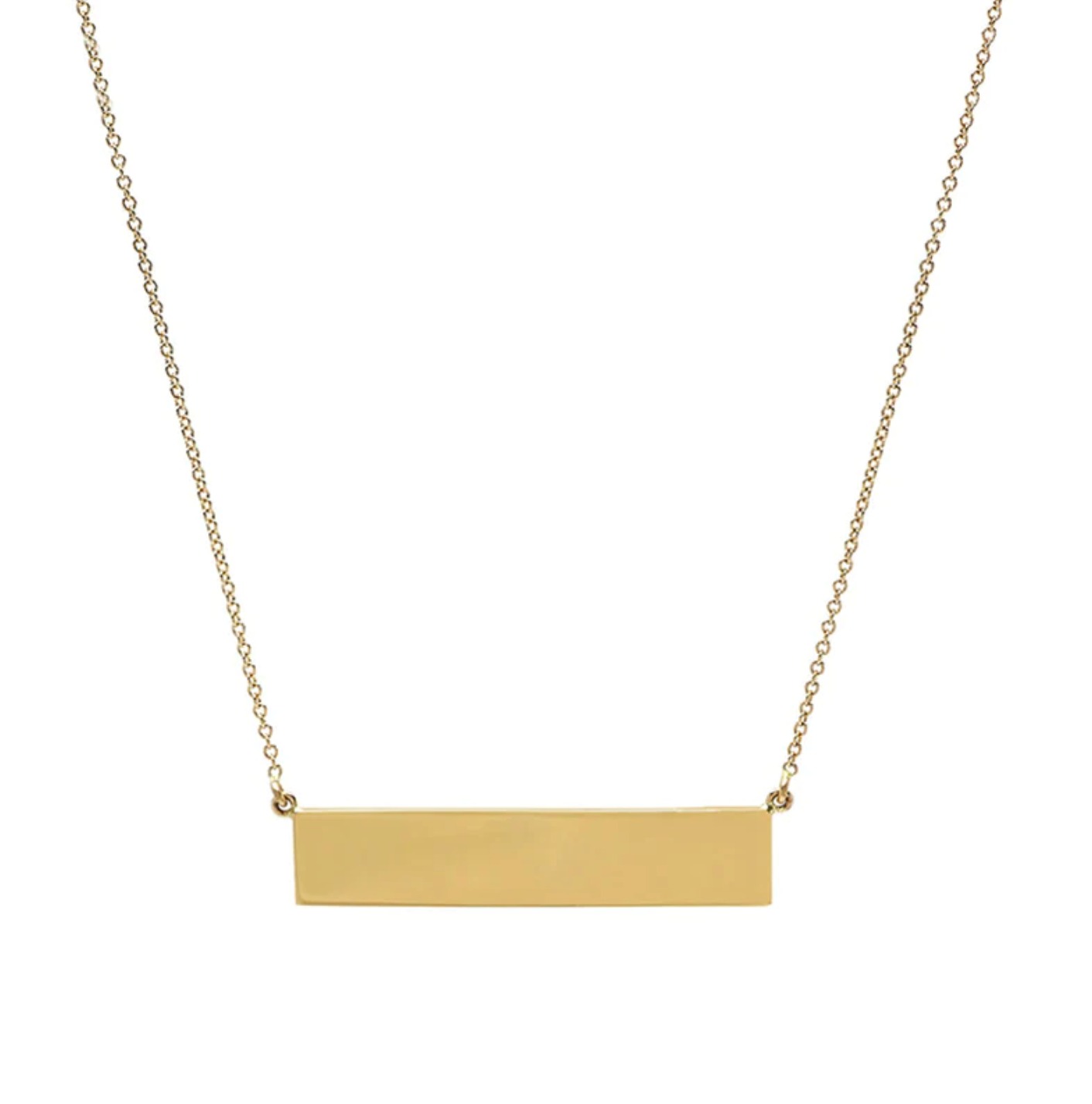 Yellow Gold Name Plate Necklace