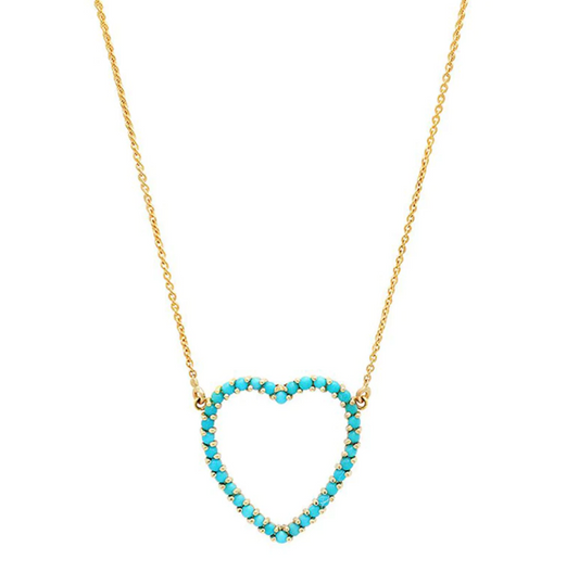 Turquoise Open Heart Necklace
