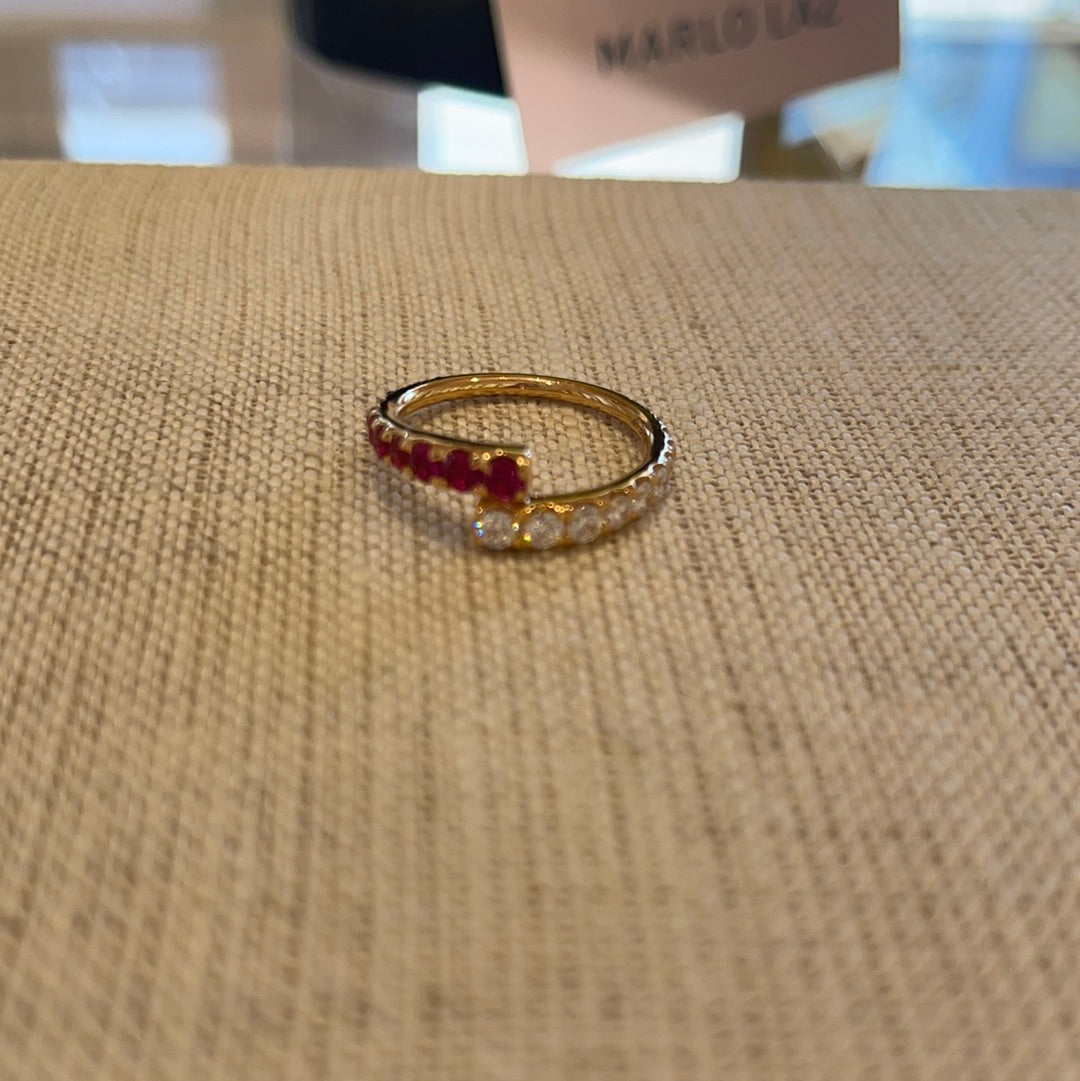 Lola Ring: 18k pink gold with diamonds (0.53 tcw) and rubies (0.66 tcw)