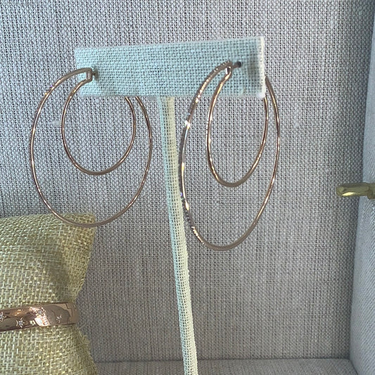 rose gold double circle hoop earring