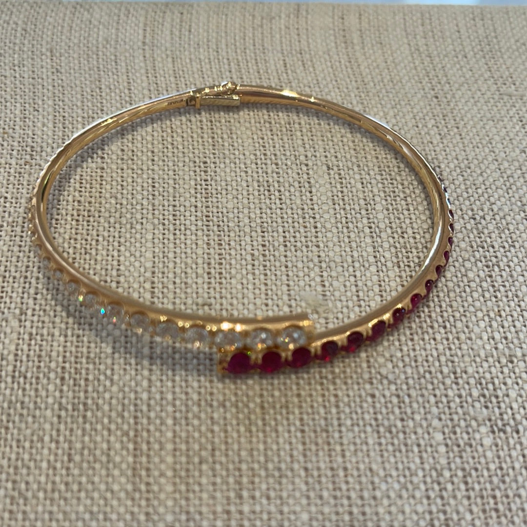 Lola Cuff: 18k pink gold with diamonds (2.2 tcw) and rubies (2.6 tcw)