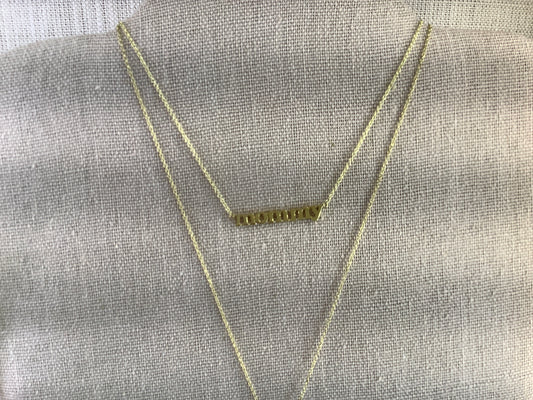 18K YELLOW GOLD PLAIN "MOMMY" NECKLACE