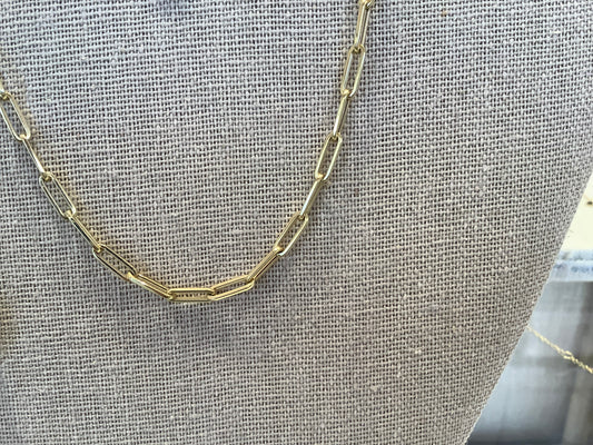 Paperclip Necklace - Yellow Gold