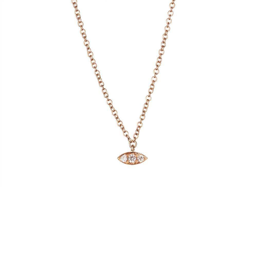Petite Evil Eye Necklace - 14k Gold / Diamonds