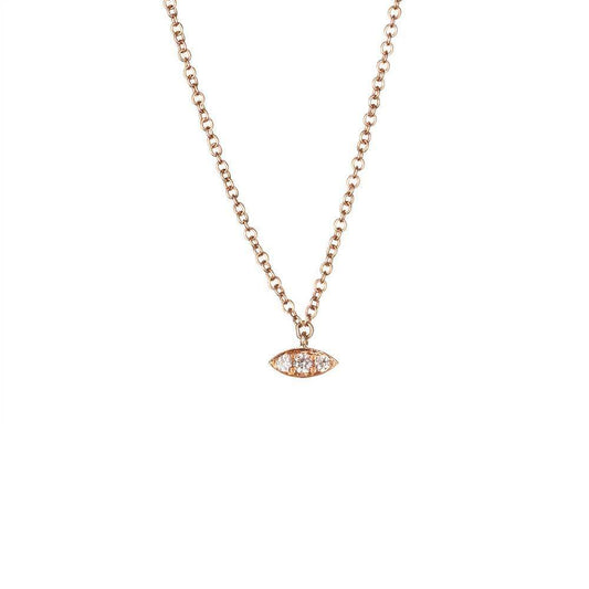 Petite Evil Eye Necklace - 14k Gold / Diamonds